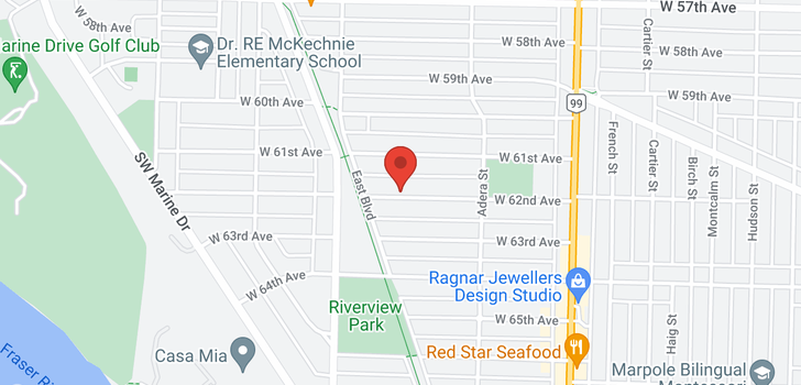 map of 1707 W 62ND AVENUE